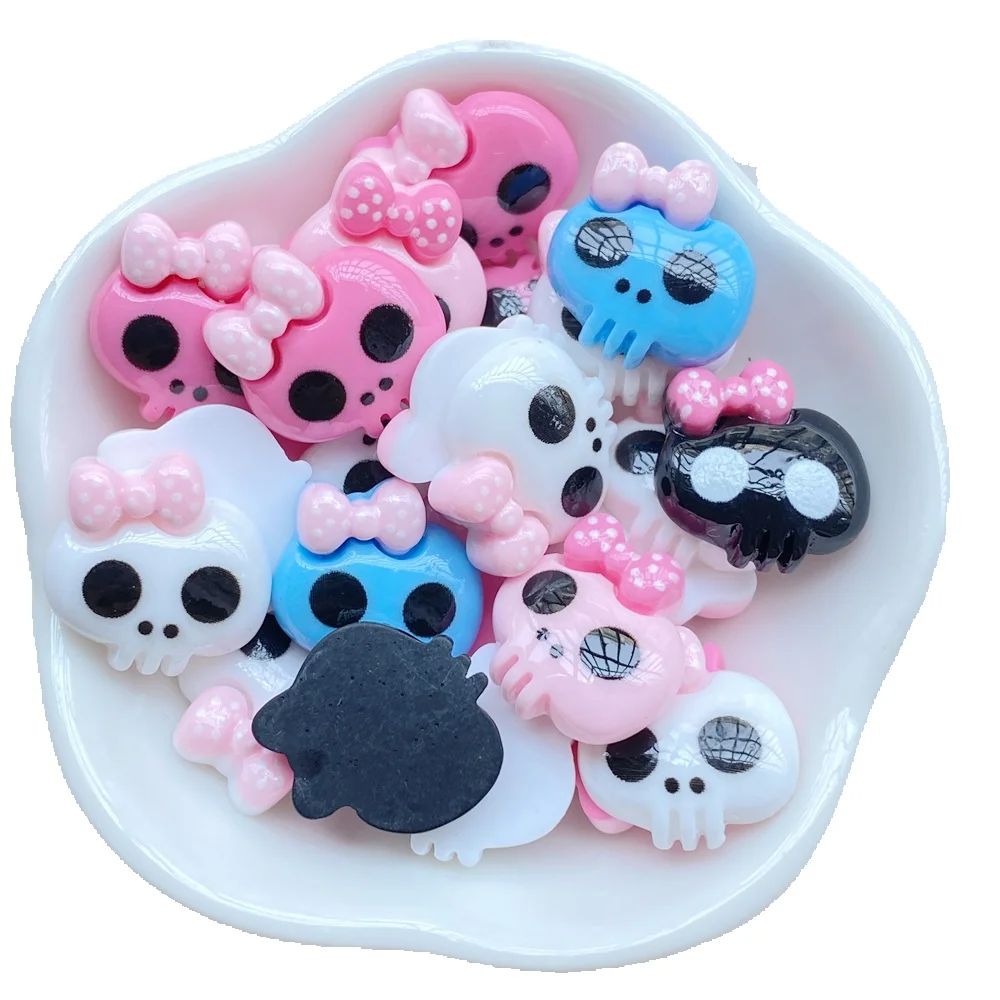Nail Art Quirky - 20Pcs Hiasan Kuku Resin Seri Tengkorak