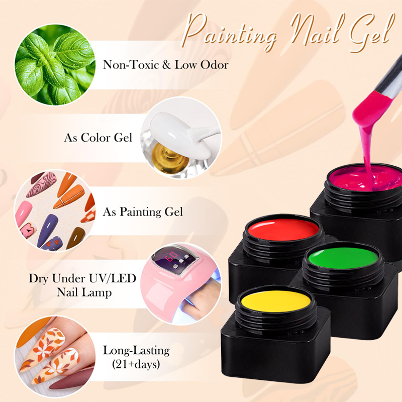 Nail Art Full Design - CHUNSHU lukisan Gel semi-solid tanpa Seka,