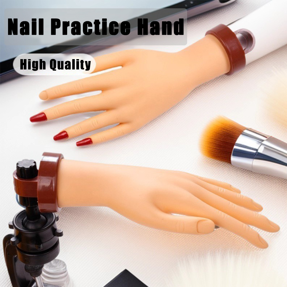 Nail Art Fake - Tangan Latihan Kuku Silikon Fleksibel untuk