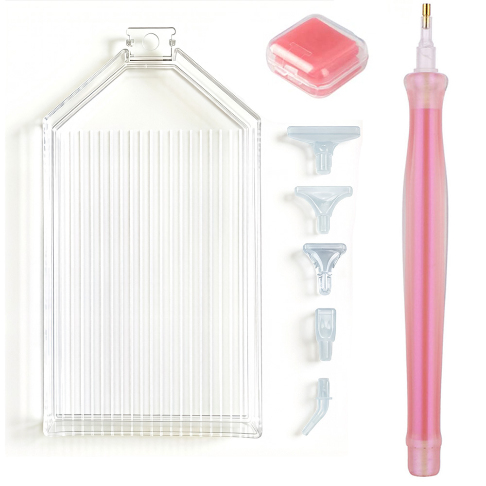 Nail Art Quirky - Set Peralatan Lukis Berlian, Tray Penyimpanan,