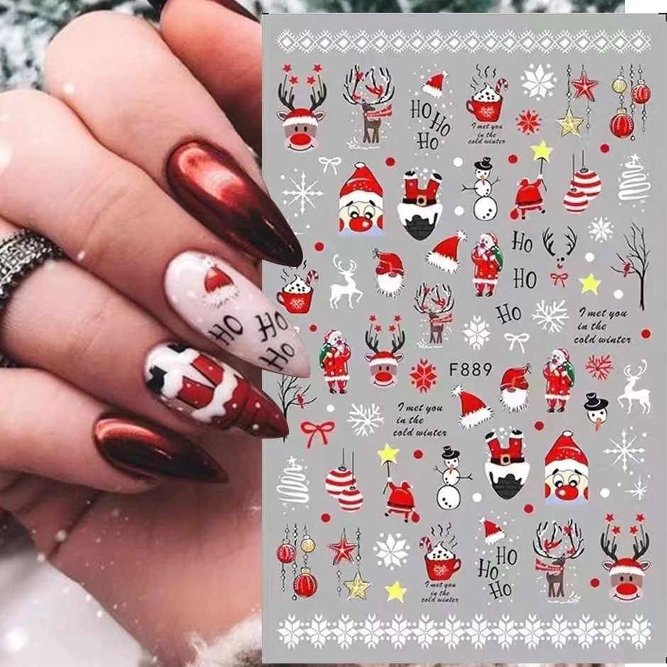 Nail Art Xmas 2025 - 1 buah 2025 Natal 3D stiker
