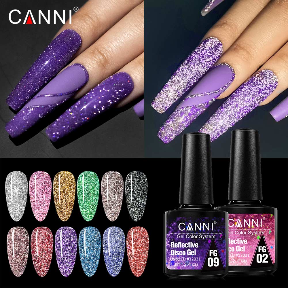 Nail Art Rainbow - Canni Gel Reflektif Efek Cerah Pesta