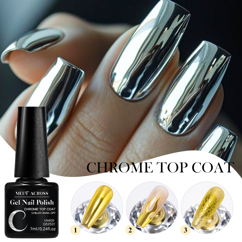 Dip Powder Nail - 7ML Chrome Top Coat Untuk Efek