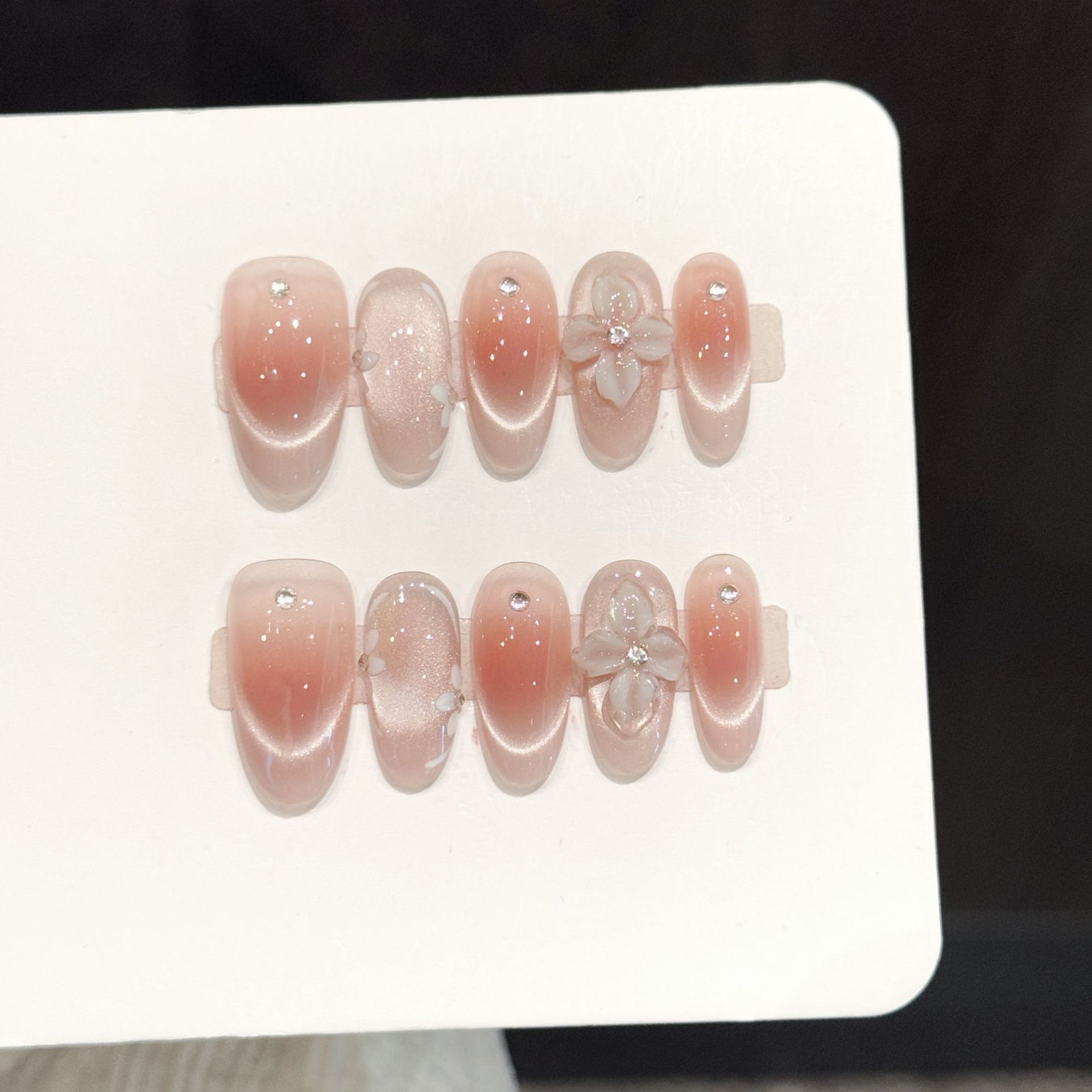 Nail Art Fake - 10pcs Kuku Palsu Buatan Tangan Transparan