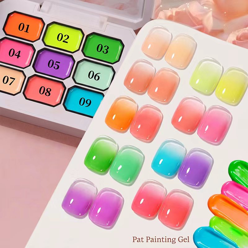 Set Gel Kuku Neon Sembilan War - Nail Art Rainbow ulasan dan harga