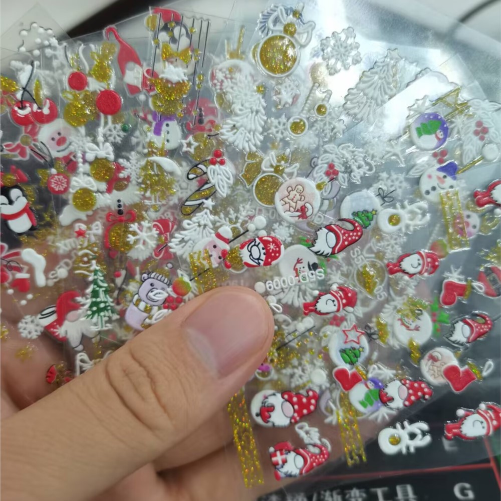 Stiker kuku timbul Natal Glitt - Nail Art Xmas 2025 ulasan dan harga
