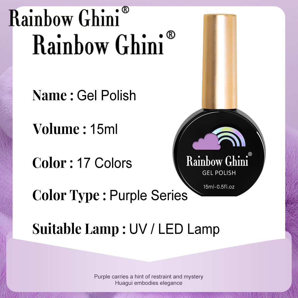RG 15ml 17 Warna Seri Ungu Cat - Nail Art Rainbow ulasan dan harga