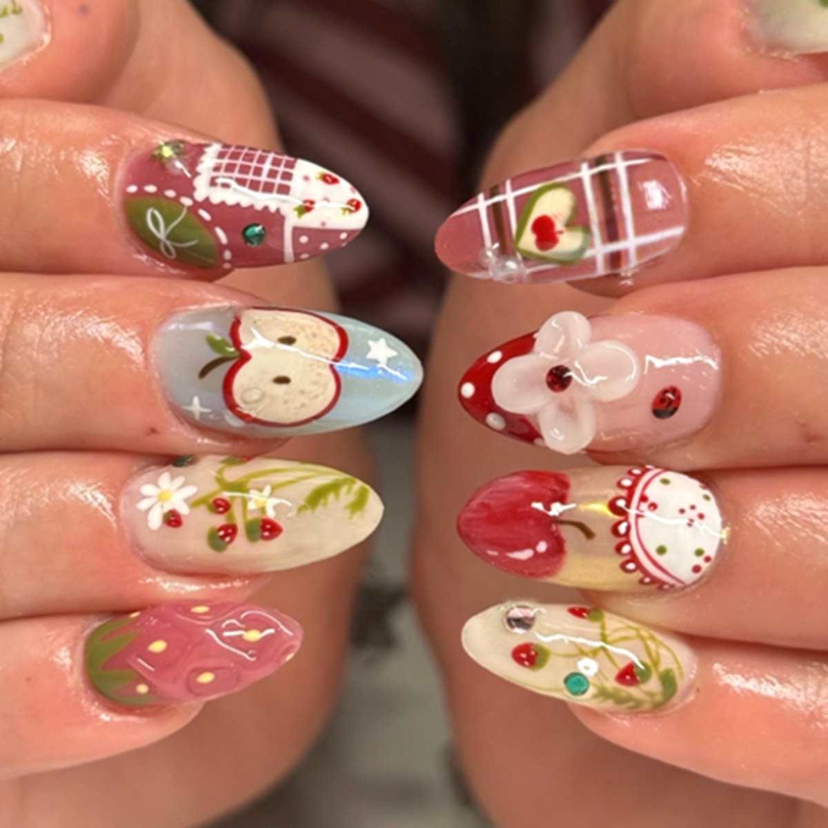24pcs Set Kuku Palsu Panjang B - Nail Art Full Design ulasan dan harga