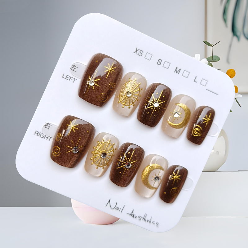 10Pcs Stiker Kuku 3D Rhineston - Nail Art Quirky ulasan dan harga