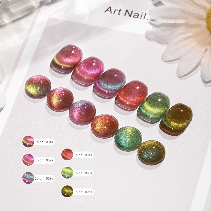6 Warna Cat Kuku Gel Magnetik  - Nail Art Rainbow ulasan dan harga