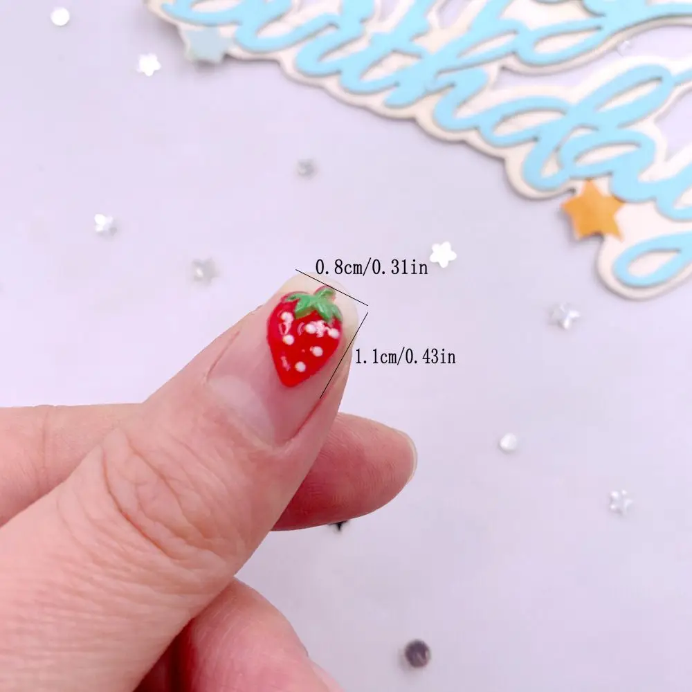 60 Buah Patung Stroberi Merah  - Nail Art Quirky ulasan dan harga