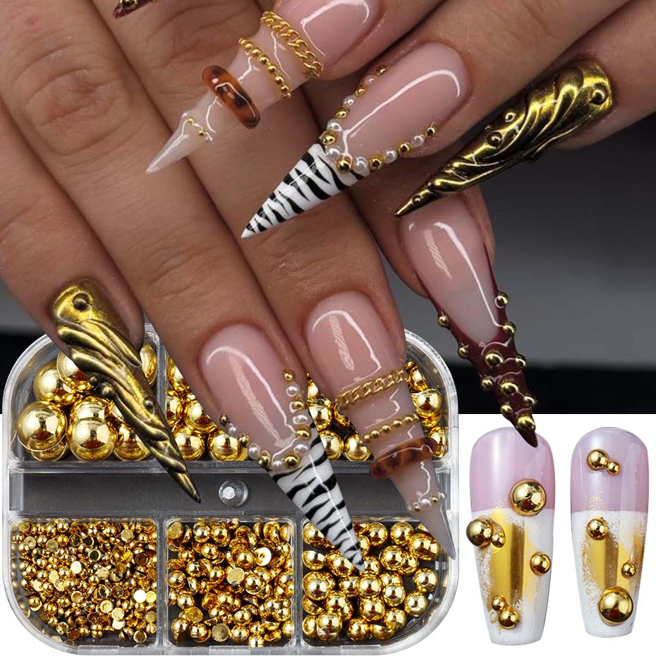 6 Grid Mutiara Setengah Lingka - Nail Art Full Design ulasan dan harga