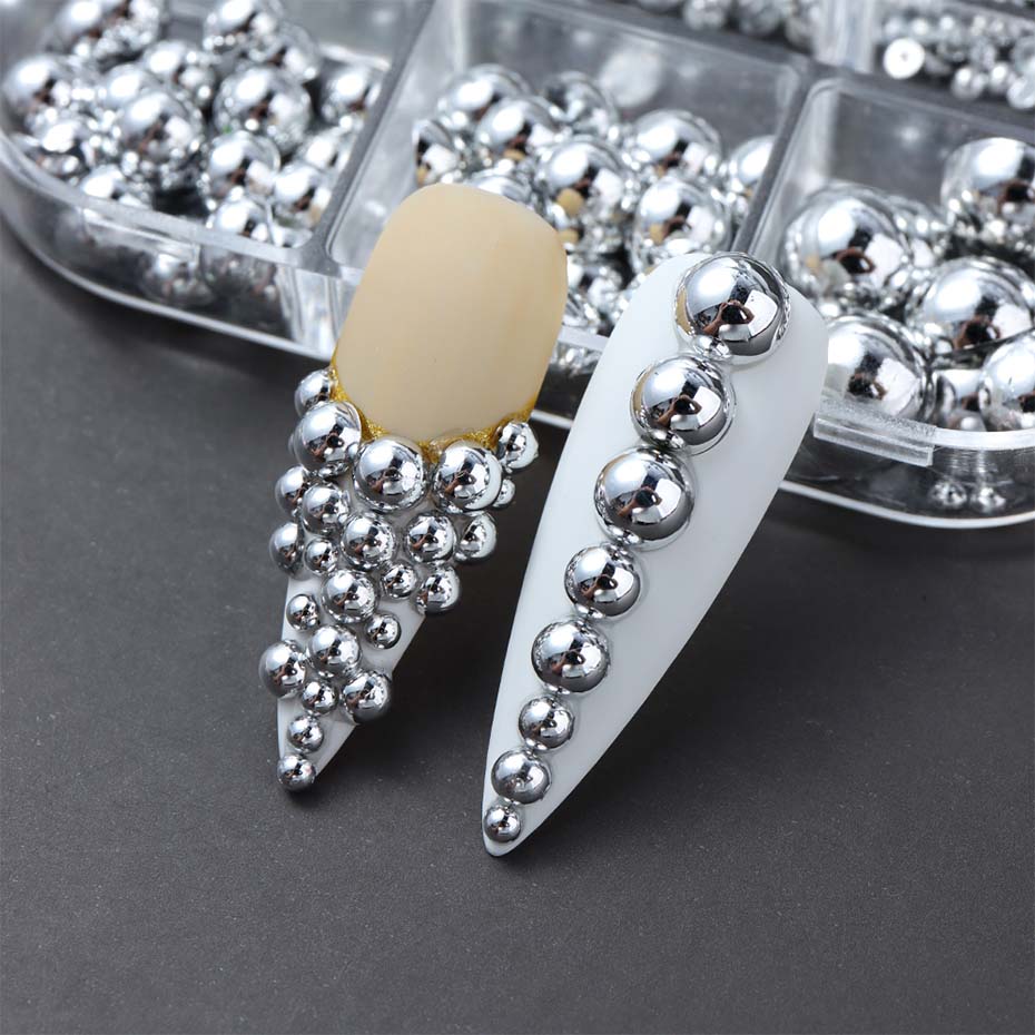 6 Grid Mutiara Setengah Lingka - Nail Art Full Design ulasan dan harga