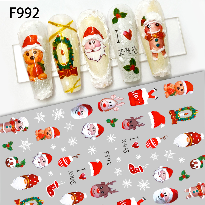 1 buah 2025 Natal 3D stiker se - Nail Art Xmas 2025 ulasan dan harga