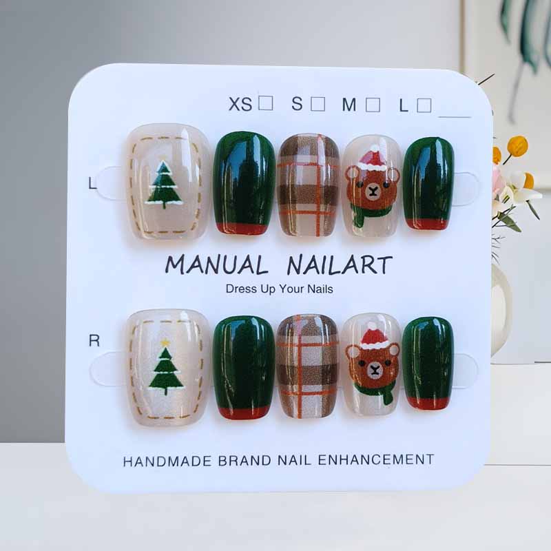 10 Pcs Kuku Palsu Natal Seteng - Nail Art Fake ulasan dan harga