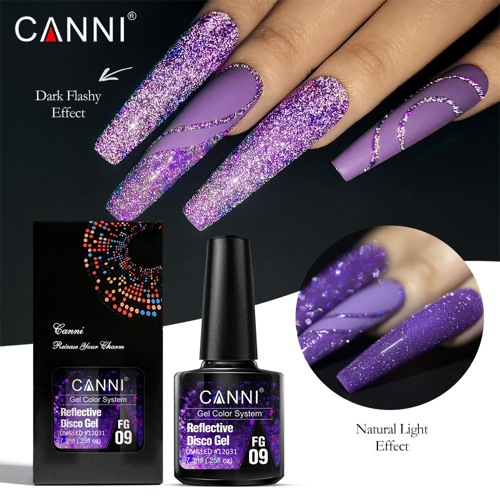 Canni Gel Reflektif Efek Cerah - Nail Art Rainbow ulasan dan harga