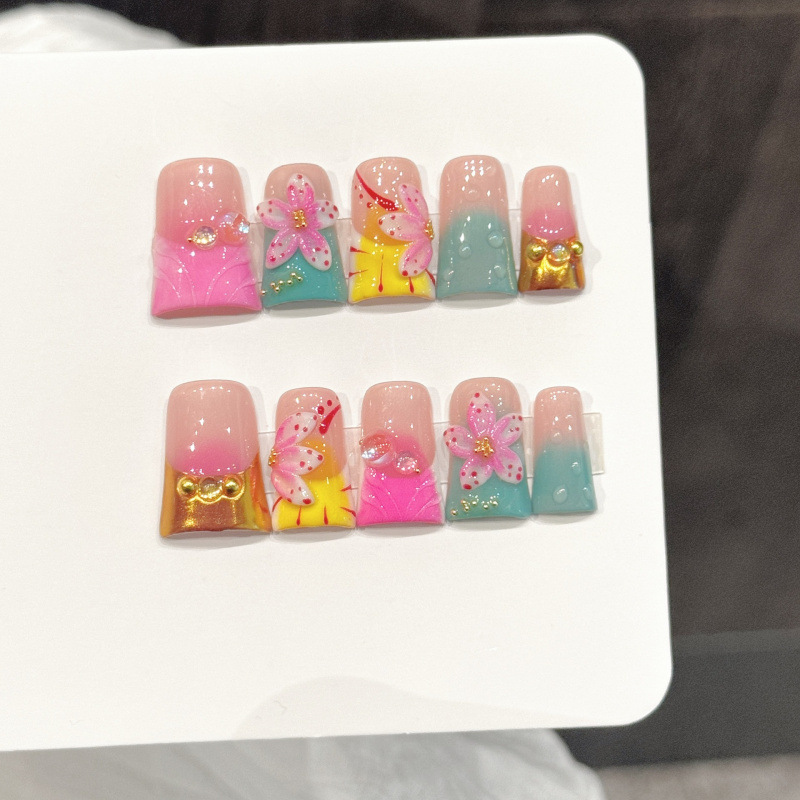 10pcs Kuku Palsu Gaya Laut Duc - Nail Art Fake ulasan dan harga