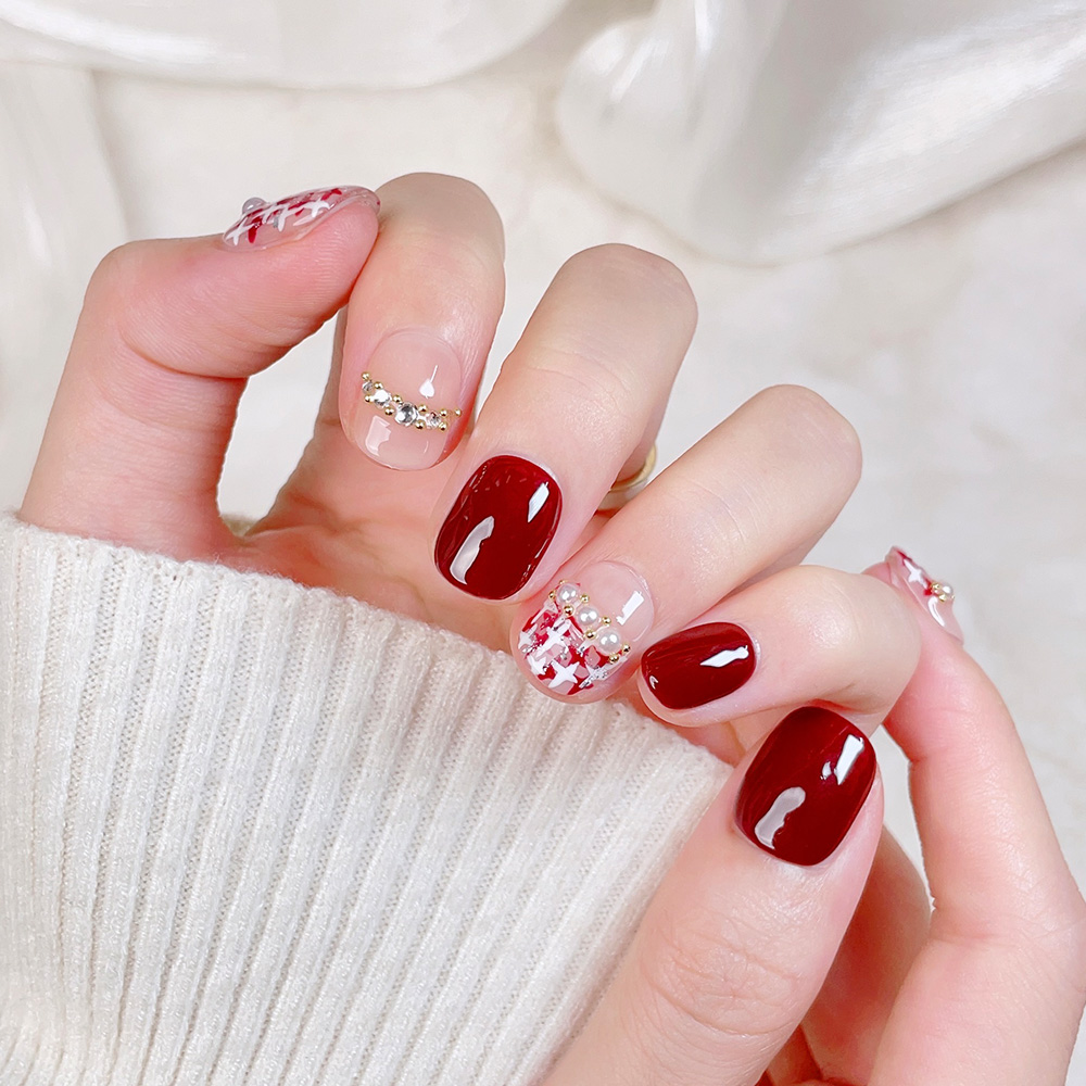 10pcs Kuku Palsu Pendek Perseg - Nail Art Fake ulasan dan harga