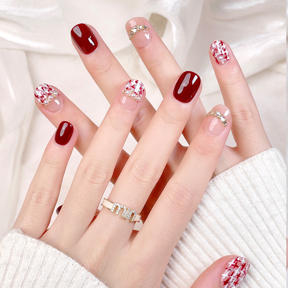 10pcs Kuku Palsu Pendek Perseg - Nail Art Fake ulasan dan harga