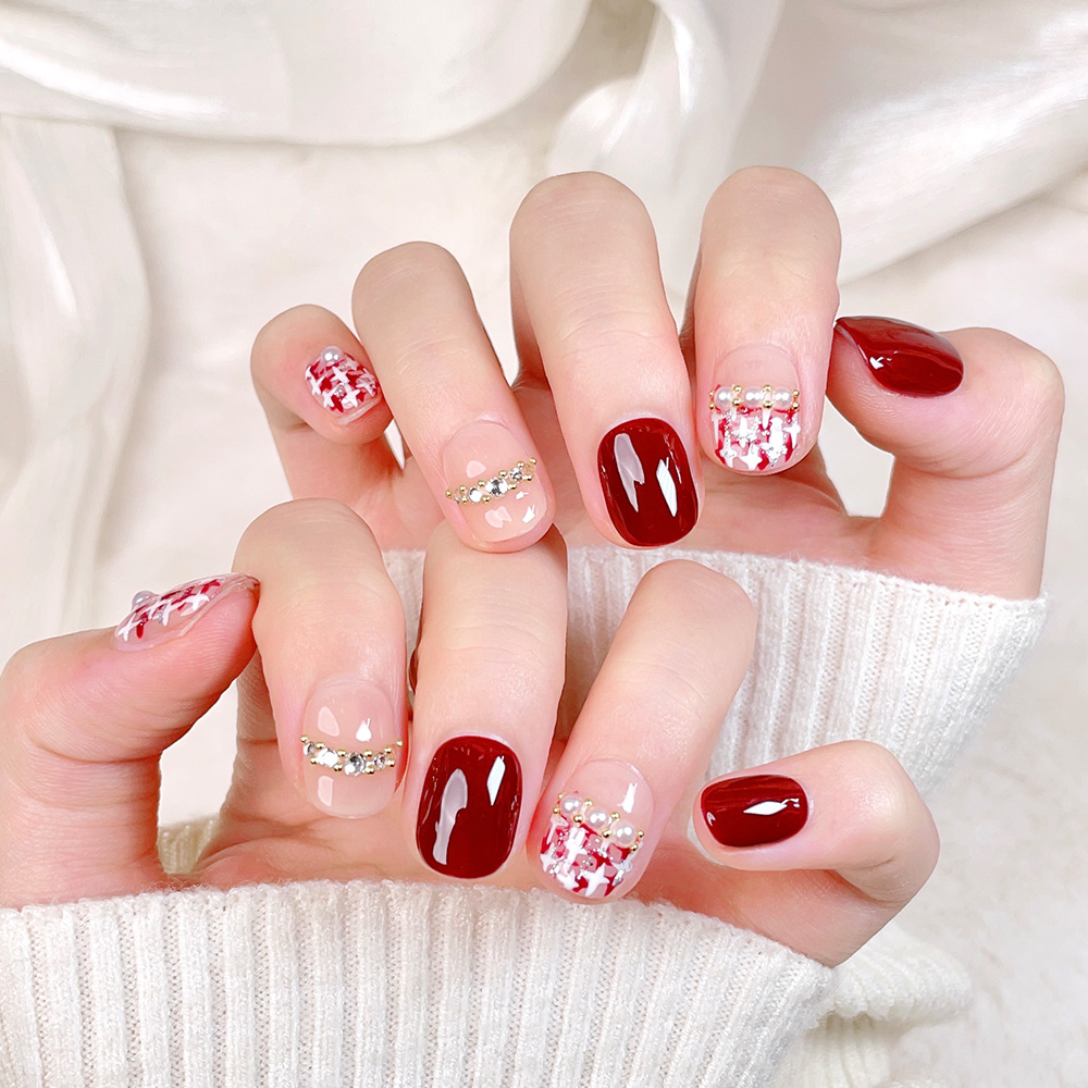 10pcs Kuku Palsu Pendek Perseg - Nail Art Fake ulasan dan harga