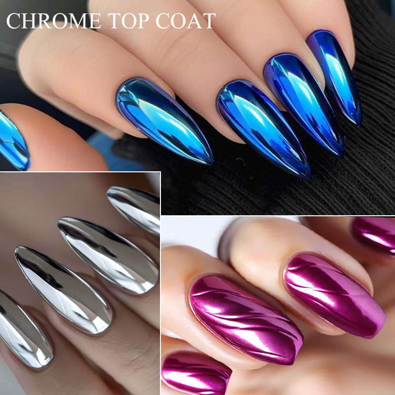 7ML Chrome Top Coat Untuk Efek - Dip Powder Nail ulasan dan harga